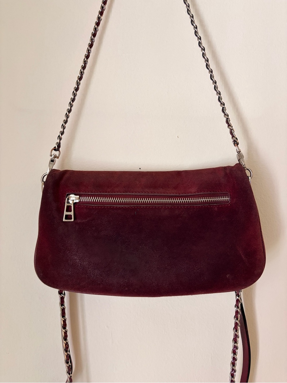 Zadig & Voltaire Deep Puple Suede Rocky Crossbody with Chain - Picture 5 of 5